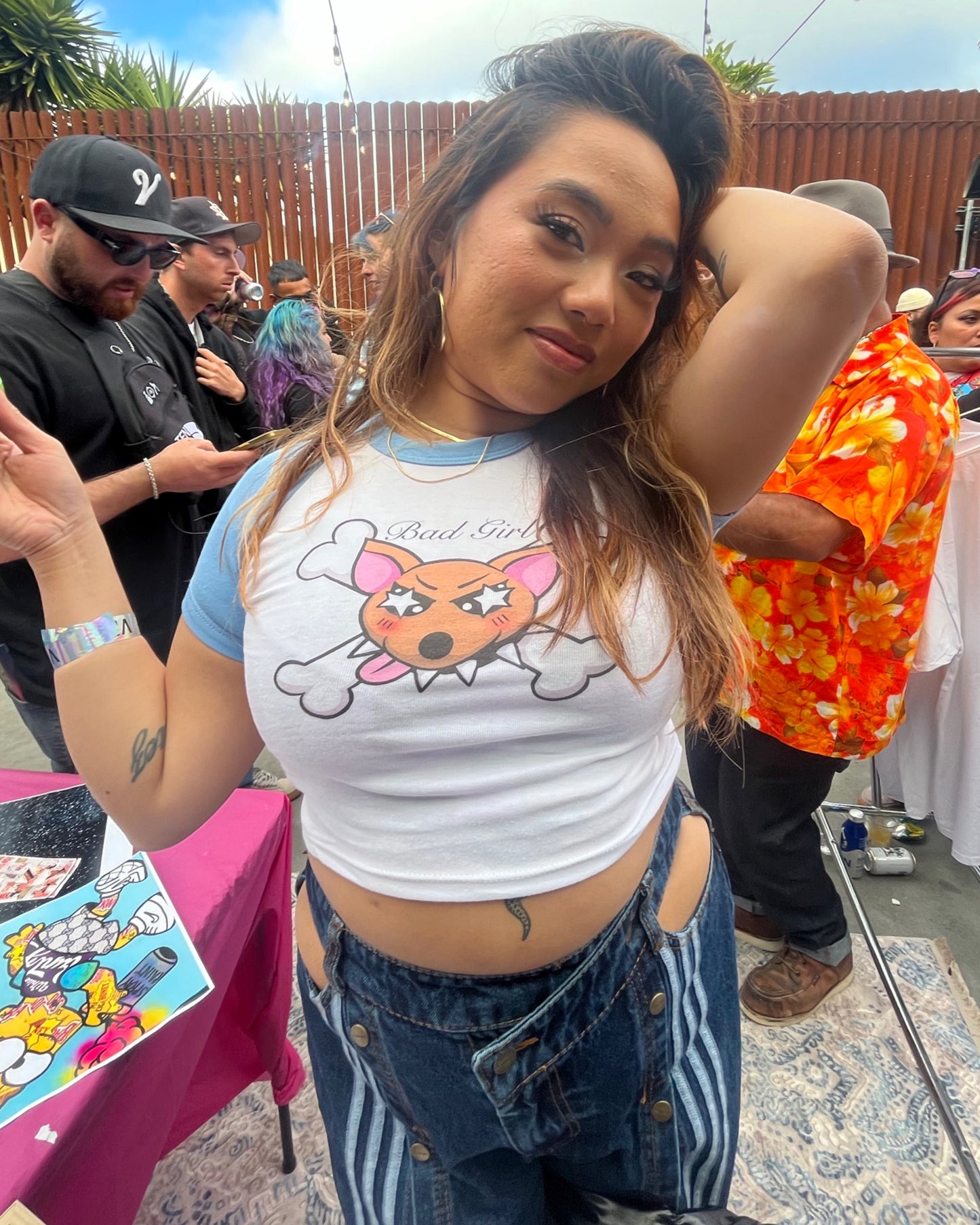 BLUE BAD GIRL CROP TOP