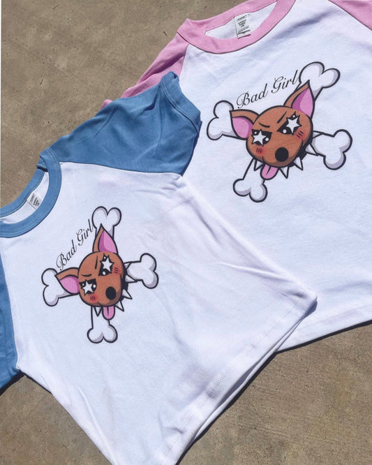 BLUE BAD GIRL CROP TOP