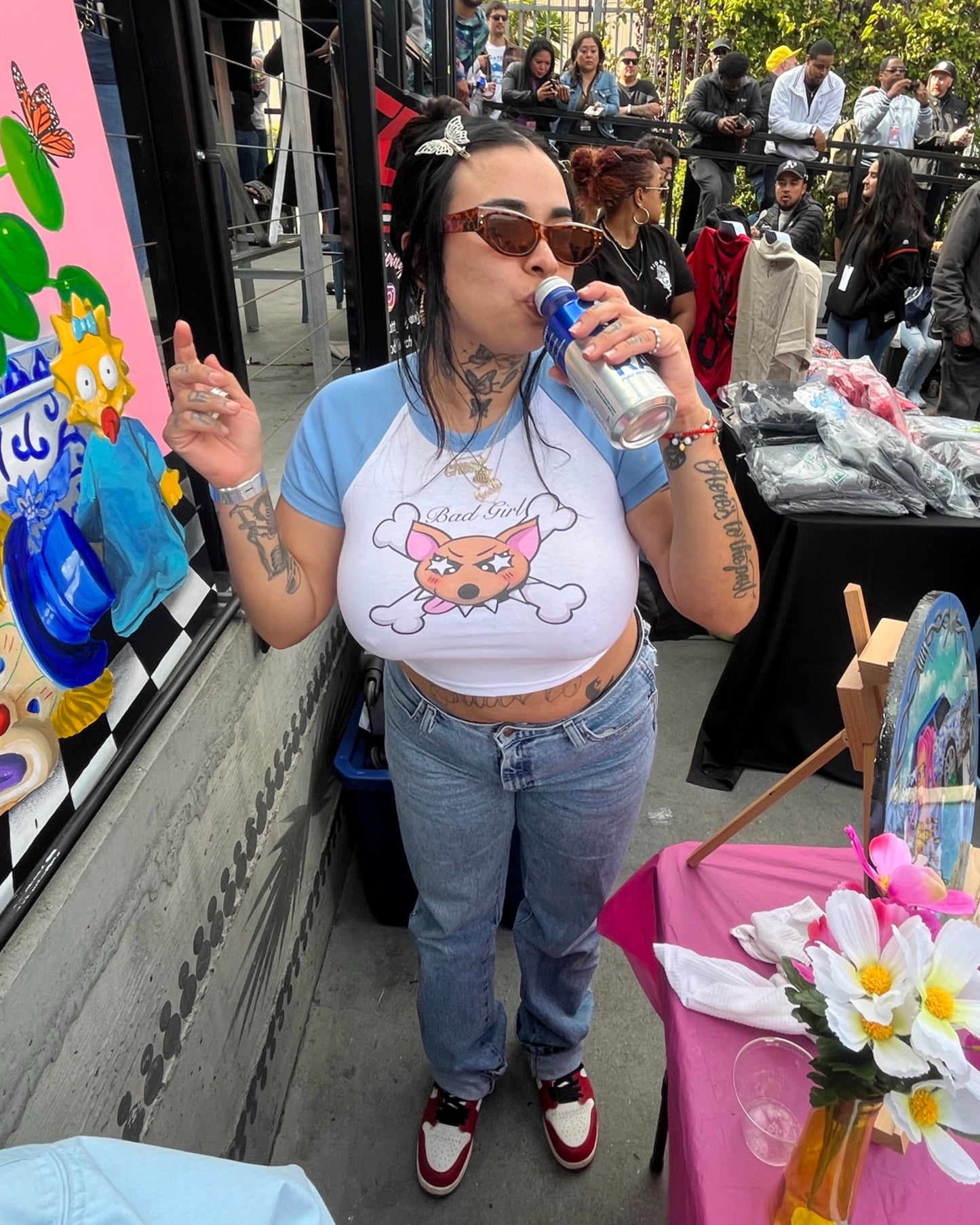 BLUE BAD GIRL CROP TOP